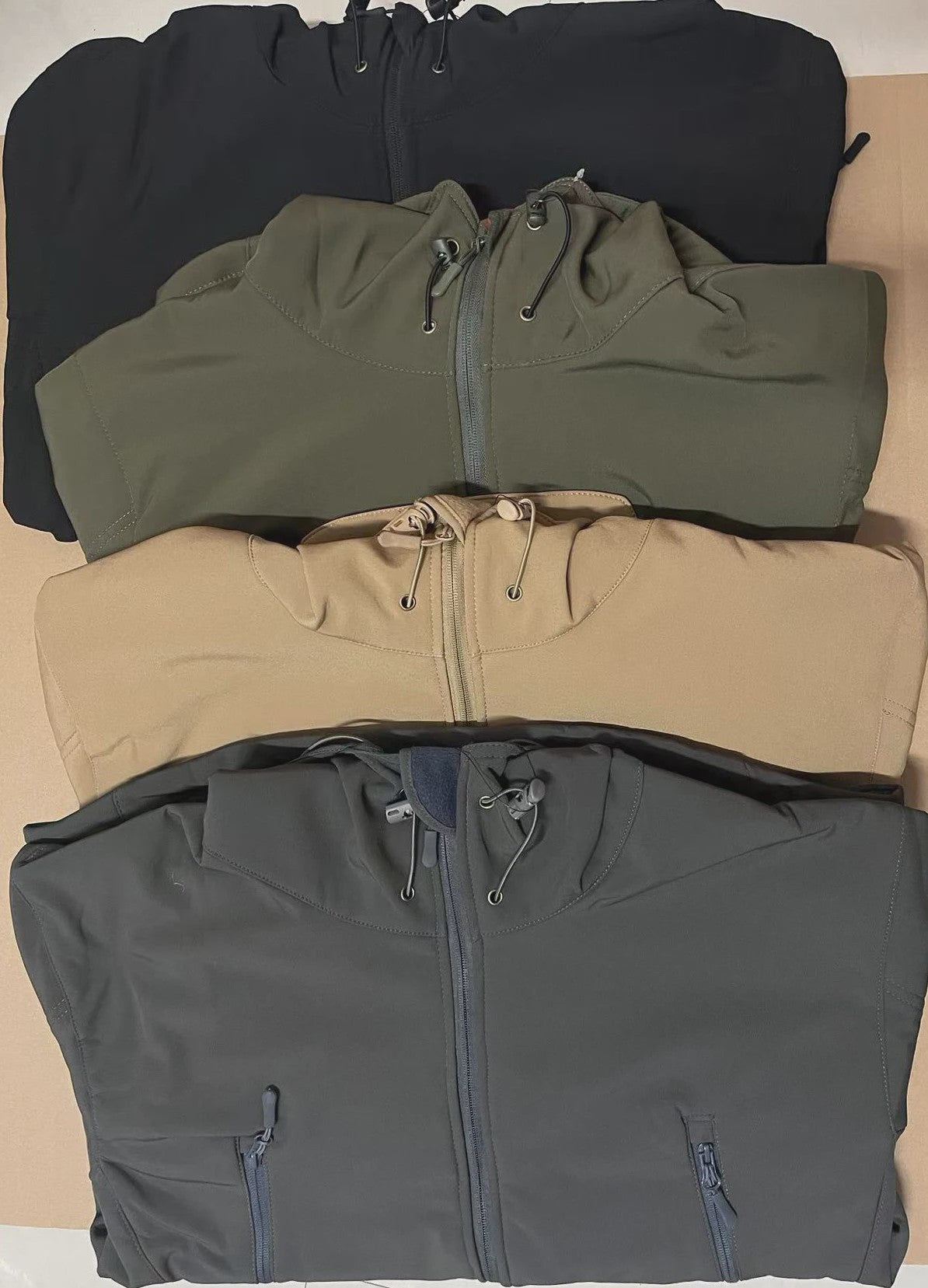 Heren Softshell Fleece Outdoor Jas met Capuchon - Winddicht & Warm voor Camping, Hiking, Jagen
