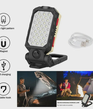 Multifunctionele Werklamp met Magneetvoet & Batterij Indicator - Ideaal voor Auto Reparaties & Noodgevallen