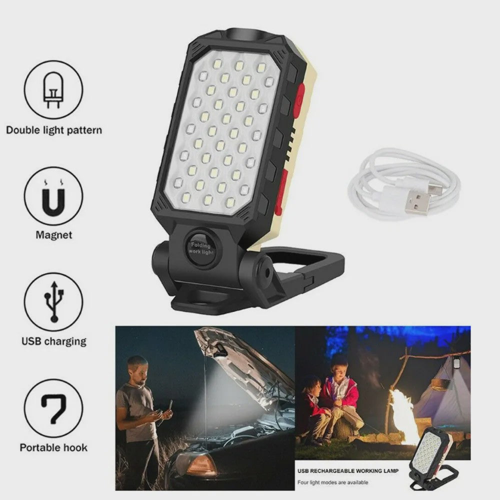 Multifunctionele Werklamp met Magneetvoet & Batterij Indicator - Ideaal voor Auto Reparaties & Noodgevallen