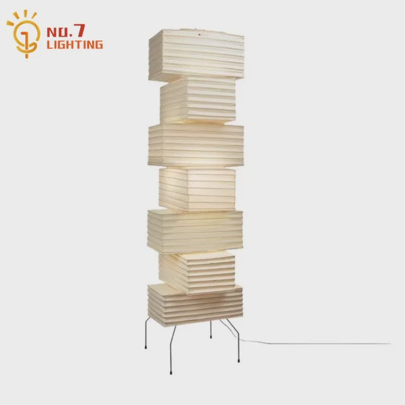 Akari Noguchi Stijl Verticale Vloerlamp - Japans Design Rijstpapier
