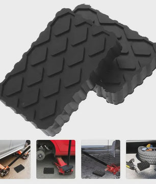 4x Zwarte Rubberen Krikpads 120x80x20mm - Anti-Slip Ondersteuning voor Autokrikken