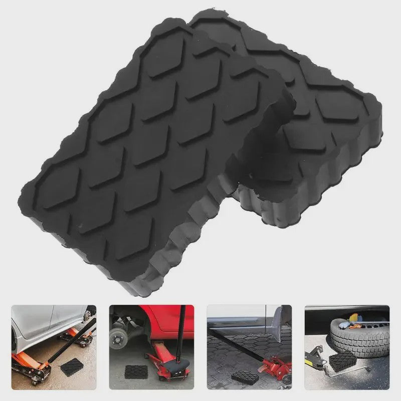 4x Zwarte Rubberen Krikpads 120x80x20mm - Anti-Slip Ondersteuning voor Autokrikken
