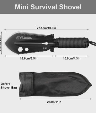 8-in-1 Multifunctionele Survival Schep - Compacte Camping Spade met Multitool & Tas