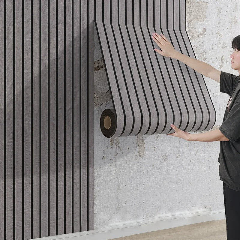3D Houten Lamellen Behang - Zelfklevend, Waterdicht & Verdikkend - Wanddecoratie