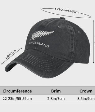 New Zealand All Blacks Unisex Baseball Cap - Vintage Denim Rugby Pet