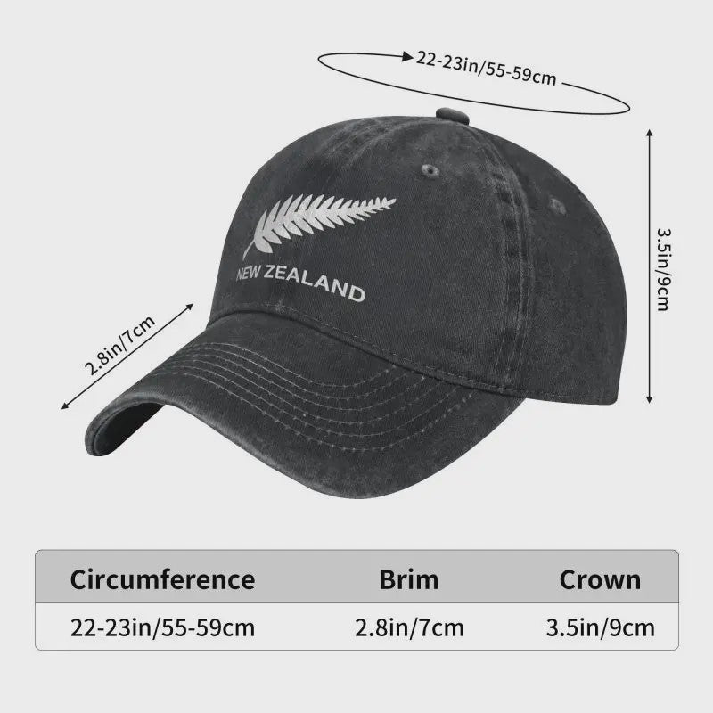 New Zealand All Blacks Unisex Baseball Cap - Vintage Denim Rugby Pet