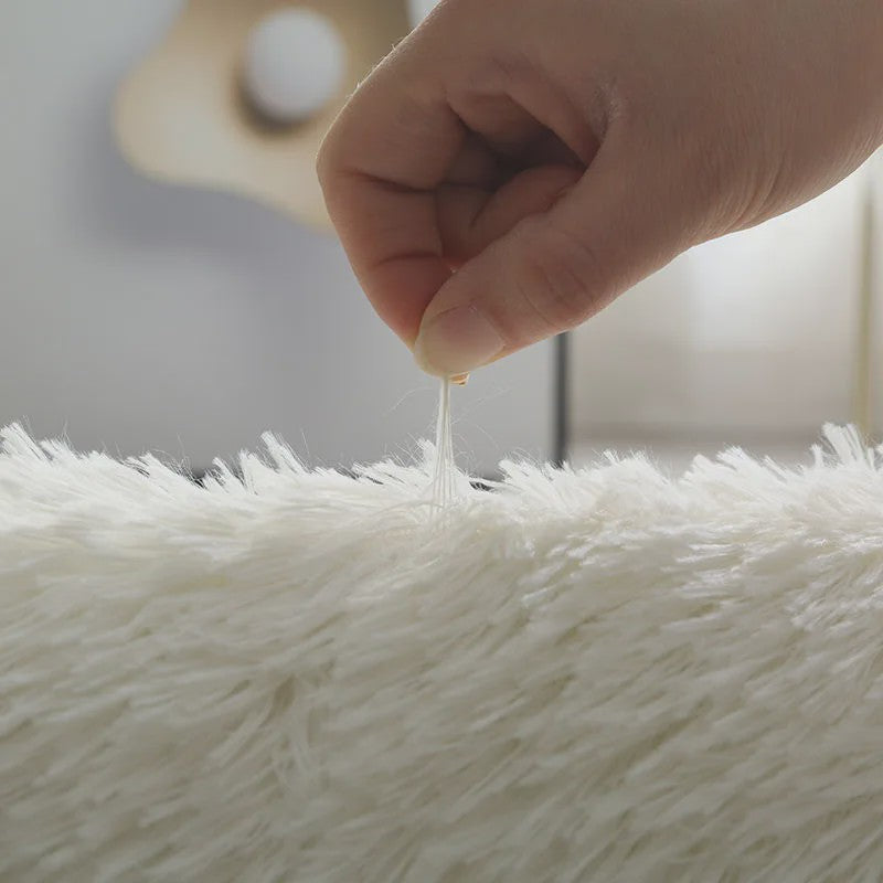 Luxe Witte Pluizige Vloerkleed - Zacht & Antislip voor Woonkamer & Slaapkamer