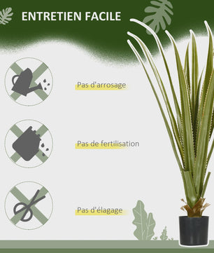 HOMCOM Kunstplant Agave 90 cm Hoog - Realistische Kunstplant voor Binnen en Buiten