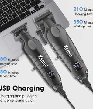 Kemei Professionele Heren Trimmer Kit - Elektrische Baard- en Haarklipper KM-2290/KM-2293/KM-1102
