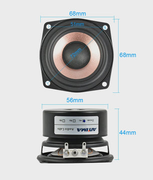AIYIMA 2x 2.5 Inch Full Range HIFI Speakers - 4/8 Ohm, 8-15W - Desktop & Home Theater