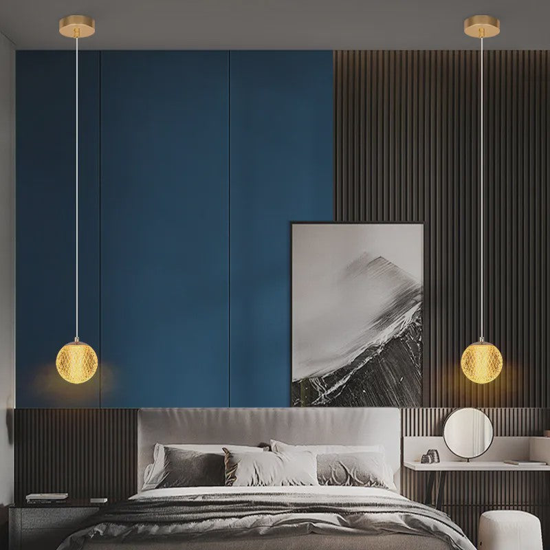 Moderne Sfeerverlichting Hanglamp - Kristallen Bol Design voor Slaapkamer & Nachtkastje