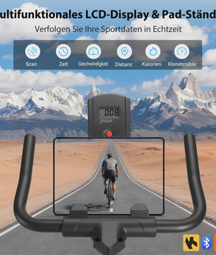 Wenoker Hometrainer Fiets met App & LCD Display - Stil, Magnetische Weerstand, Tablet Houder, Comfortabel Zadel - Max 160kg