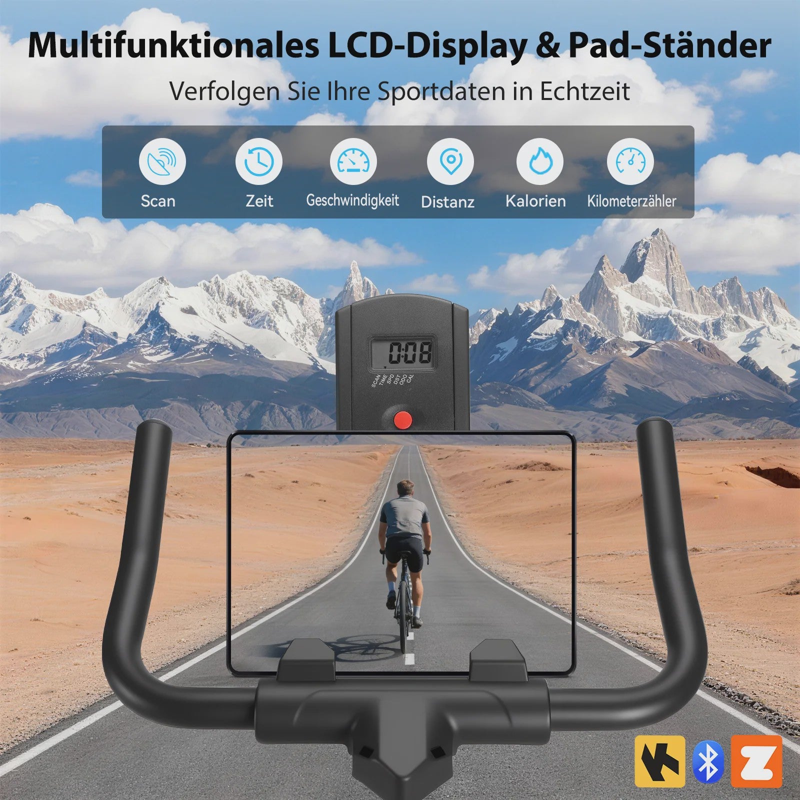 Wenoker Hometrainer Fiets met App & LCD Display - Stil, Magnetische Weerstand, Tablet Houder, Comfortabel Zadel - Max 160kg