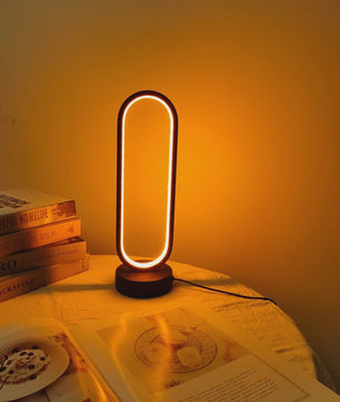 Moderne Ring Lamp voor Slaapkamer & Woonkamer - Drie Kleuren & Dimbaar LED Nachtlampje