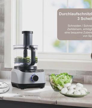 Krachtige Keukenmachine 1300W met 3.5L Kom, Deegkneedfunctie, Citruspers en 11-delige Accessoireset