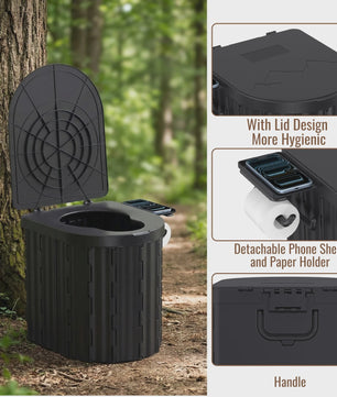 Draagbaar Opvouwbaar Toilet voor Buiten - 180kg Draagkracht, Multifunctioneel Noodtoilet voor Camping, Vissen, Wandelen