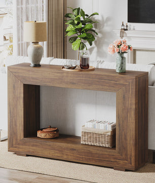 Tribesigns Farmhouse Console Tafel 119 cm - Industriële Halmeubel met Houten Look