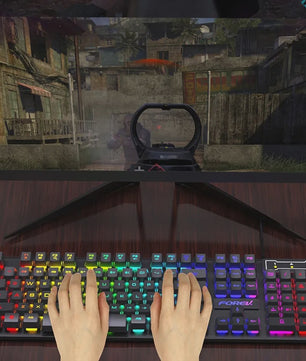 RGB Gaming Toetsenbord met Mechanisch Gevoel - 104 Toetsen, Bedraad, Waterdicht