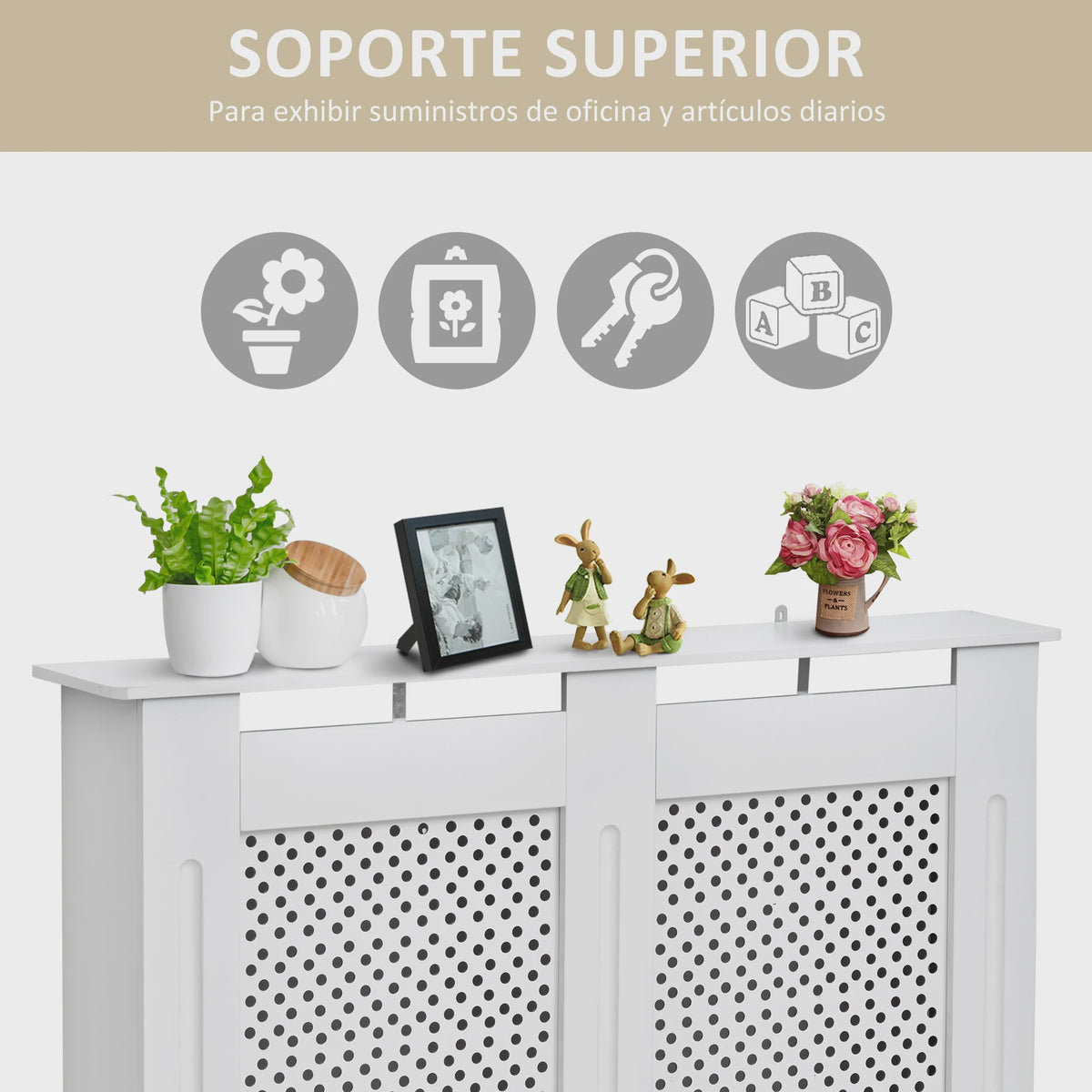 Homcom Houten Radiatorombouw 111.5x19x82cm - Elegant & Modern Design