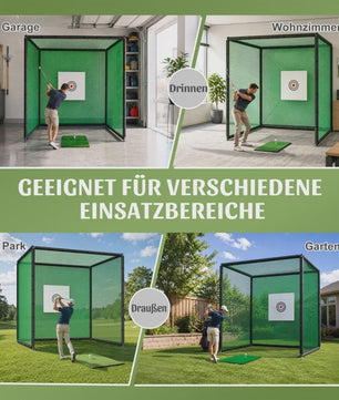 Golf Oefennet 300x300x300 cm met Mat, Balstand en Stalen Frame