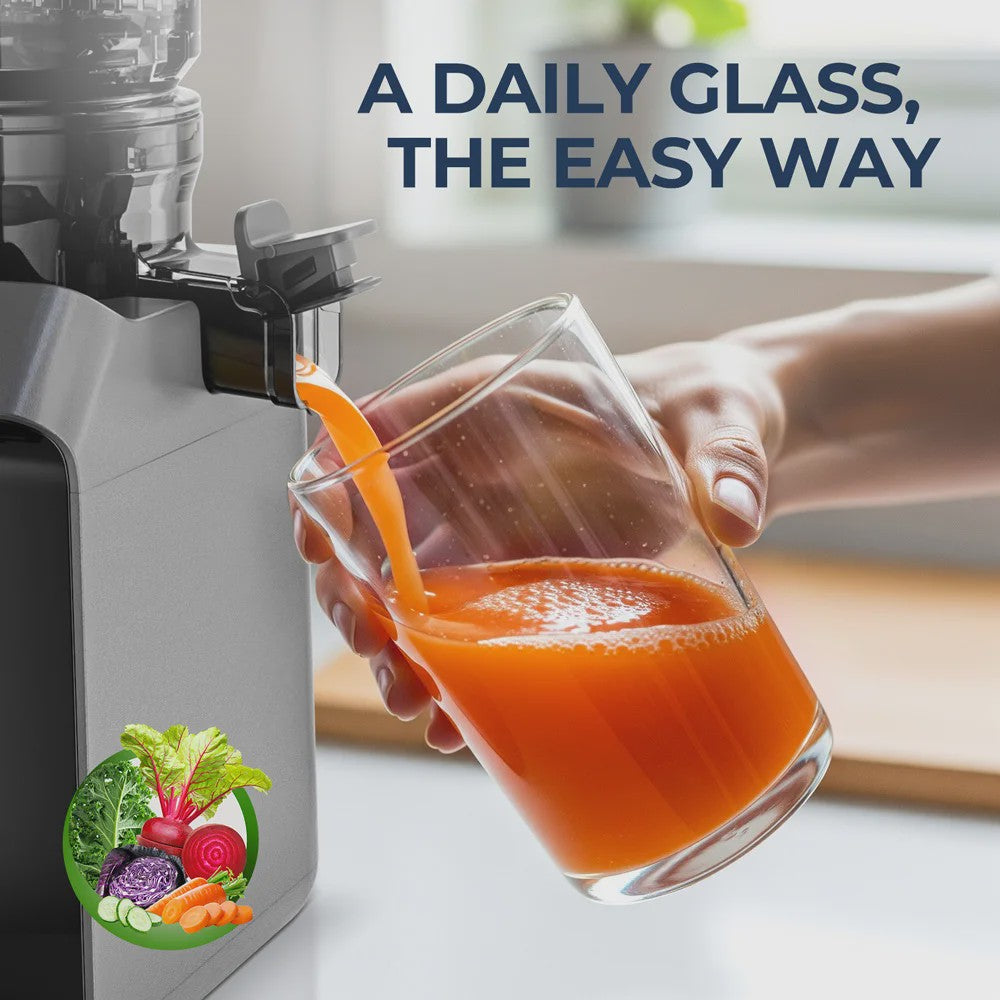 ROUNY Slow Juicer - Krachtige Cold Press Sapcentrifuge, Filter-Vrij & Makkelijk Reinigbaar