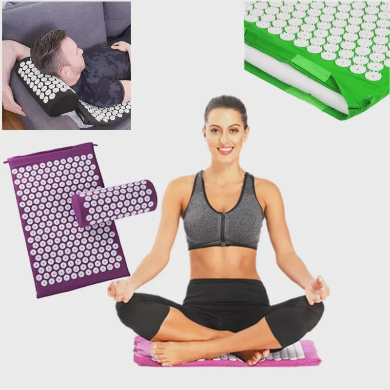 Acupressuur Mat & Kussen Set - Ontspanning, Stressvermindering en Rugpijn Verlichting