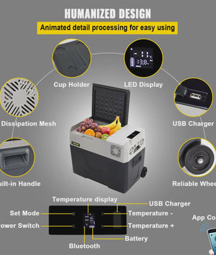 Draagbare Mini Koelkast & Vriezer 30L/40L/50L - Compressor Koelbox voor Auto, Camping & Picknick