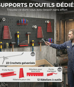 4-delige Metalen Pegboard Organizer Set met Haken en Beugels voor Gereedschap