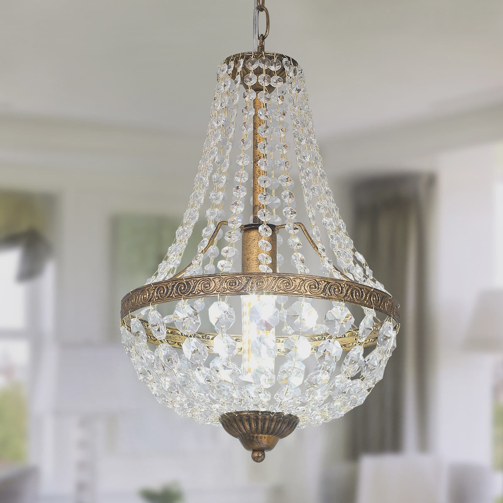 Luxe Kristallen Kroonluchter Hanglamp - Retro Design voor Woonkamer & Eetkamer