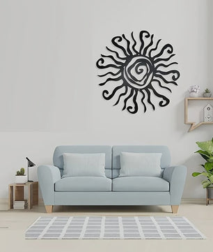 Wacky Zon Metalen Wanddecoratie - 28cm - Roestvrij - Binnen & Buiten