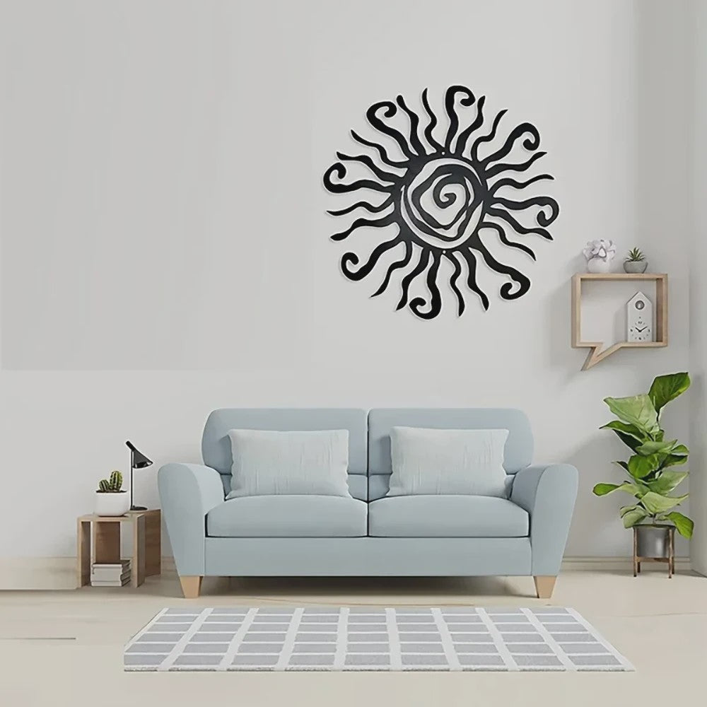 Wacky Zon Metalen Wanddecoratie - 28cm - Roestvrij - Binnen & Buiten