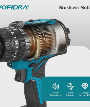 YOFIDRA 21V Brushless Accuboormachine 900Nm 13mm - Krachtige Boor- en Schroefmachine