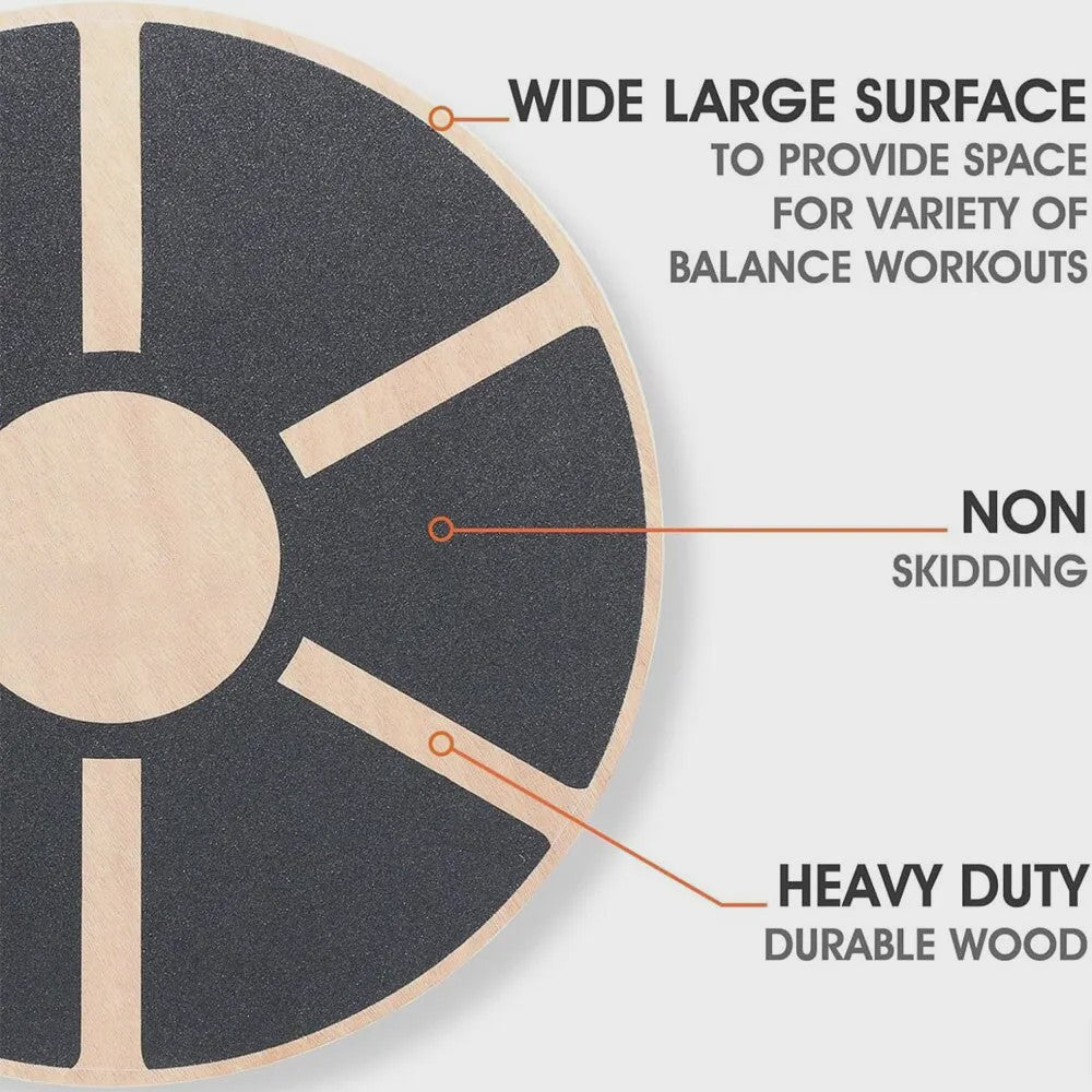 Houten Wobble Balansbord - Non-Slip Fitness & Yoga Oefenbord voor Thuisgebruik