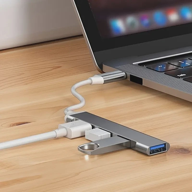 USB-C Hub 4-Poorts Multi-Splitter met OTG Functie voor Laptops en Smartphones