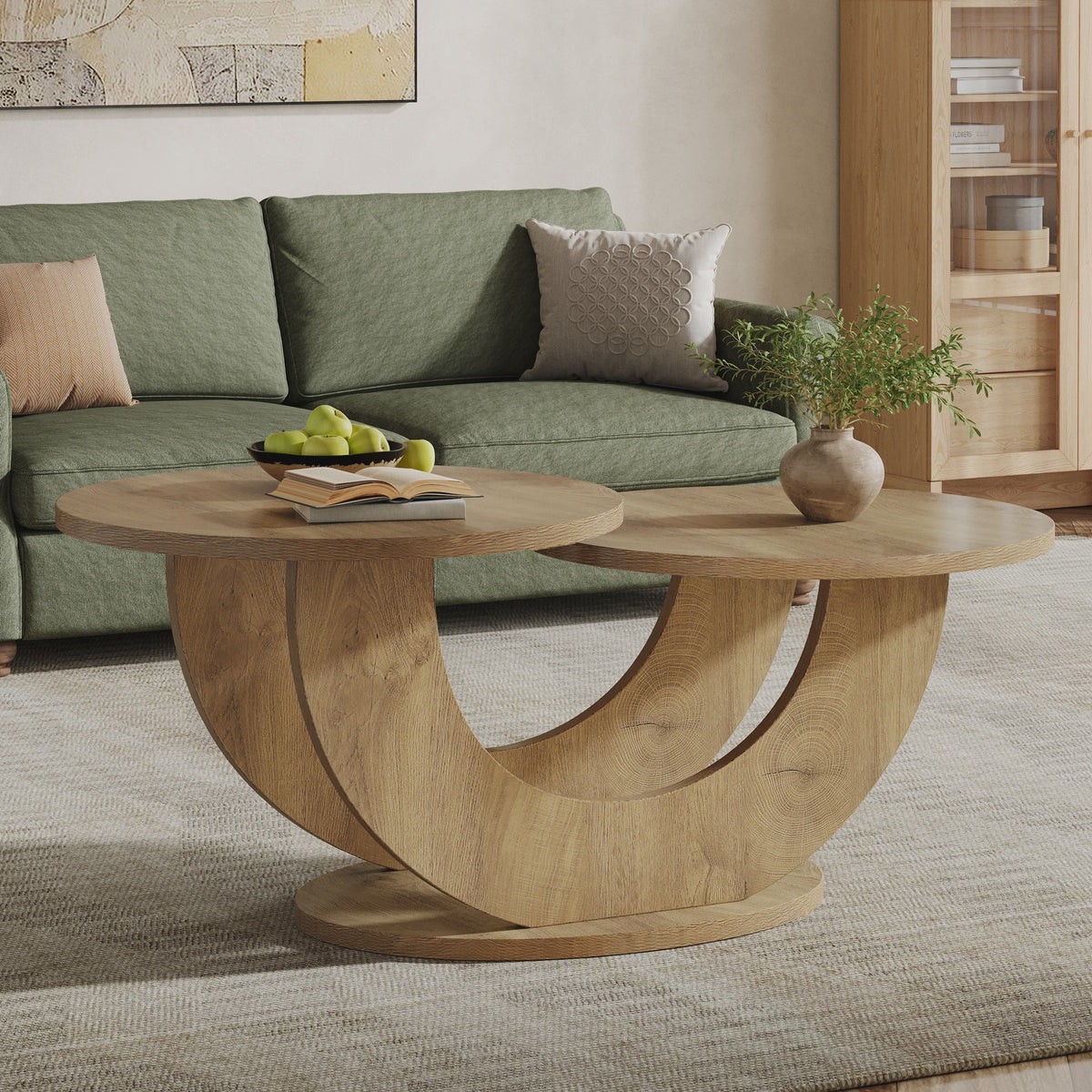 Moderne Ronde Salontafel met Uniek U-vormig Frame - 46 inch