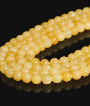 Natuurstenen Gele Jade Kralen Rond - 4-10mm voor Sieraden Maken