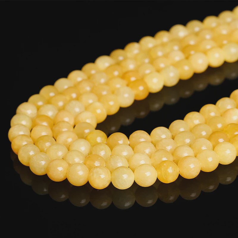 Natuurstenen Gele Jade Kralen Rond - 4-10mm voor Sieraden Maken