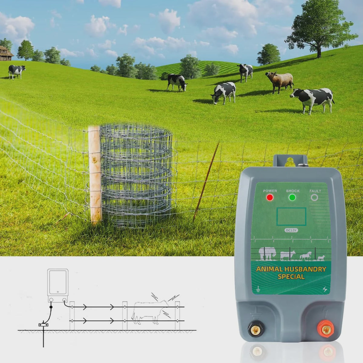 Elektrische Schrikdraadapparaat 10km voor Vee - Hoogspanning Puls Regulator