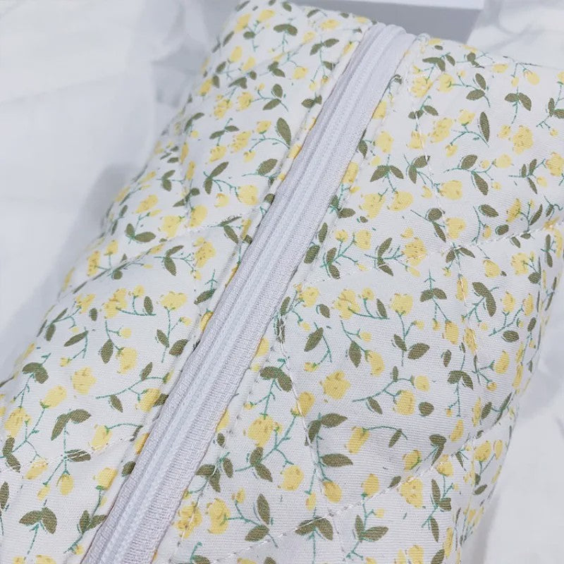 Gewatteerde Make-uptas met Bloemenprint - Ruime Toilettas en Opbergorganizer voor Reizen