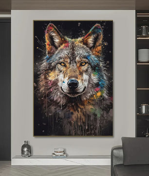 Abstracte Dieren Canvas Poster: Leeuw, Tijger, Aap, Uil - Muurdecoratie Woonkamer