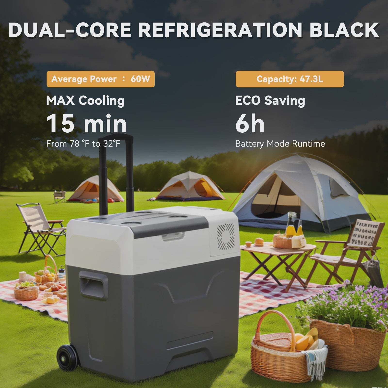 Podofo Draagbare Auto Koel-/Vriesbox 30L-50L - Compressor Koelkast voor Camping & Reizen