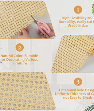 Rattan Rotan Webbing 40-45cm Breed - Natuurlijk Rotan Gaas voor Meubels & DIY Projecten