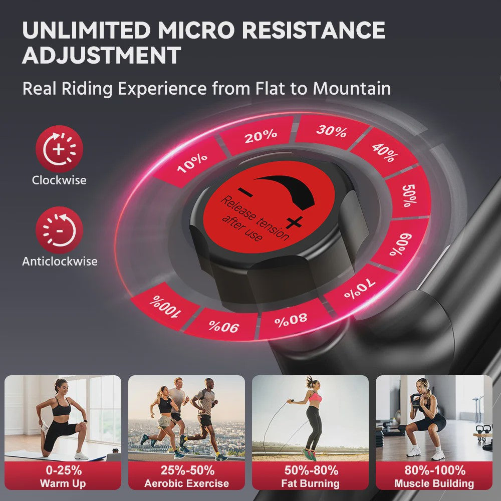 Stille Hometrainer Spin Bike voor Binnen Fitness - met LCD Monitor & Tablethouder - Max 120kg