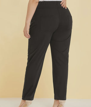 Dames Plus Size Gebreide Pantalon met Split - Comfortabel & Stijlvol voor Herfst/Winter