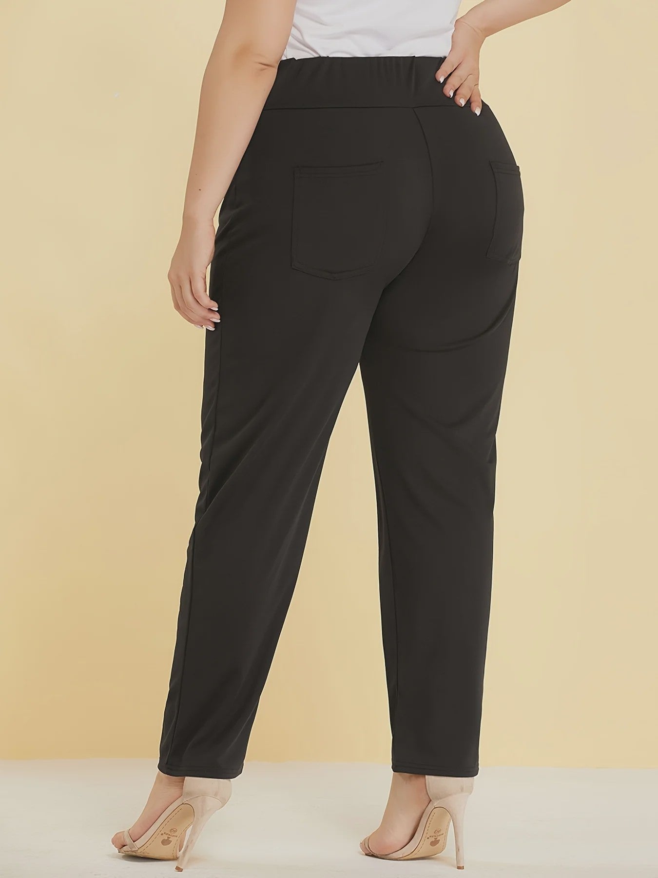 Dames Plus Size Gebreide Pantalon met Split - Comfortabel & Stijlvol voor Herfst/Winter