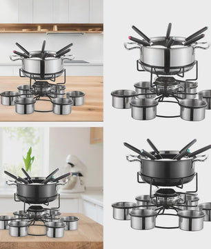 RVS Fondue Set met Kookstel - Ideaal voor Feestdagen, Kamperen en Buiten