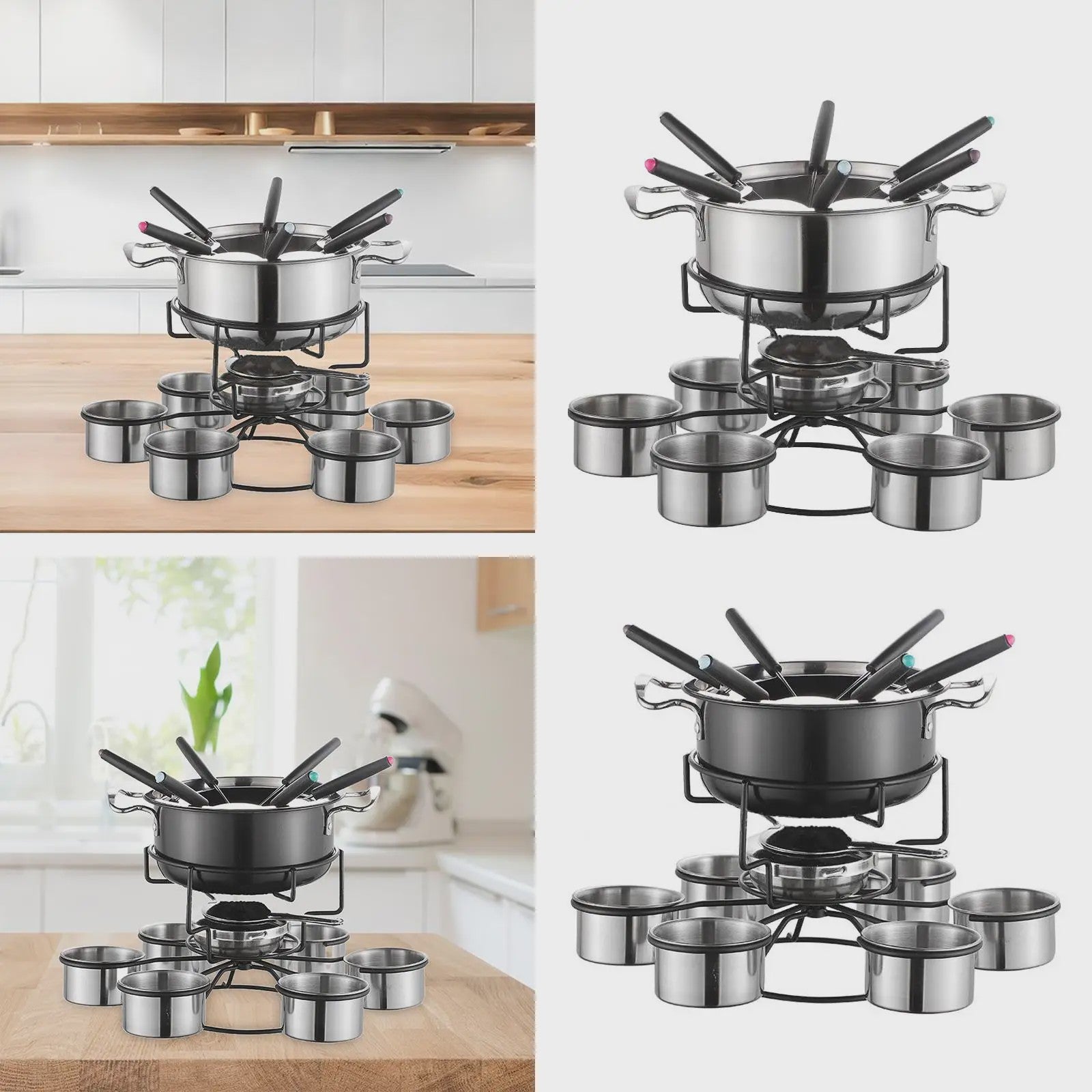 RVS Fondue Set met Kookstel - Ideaal voor Feestdagen, Kamperen en Buiten