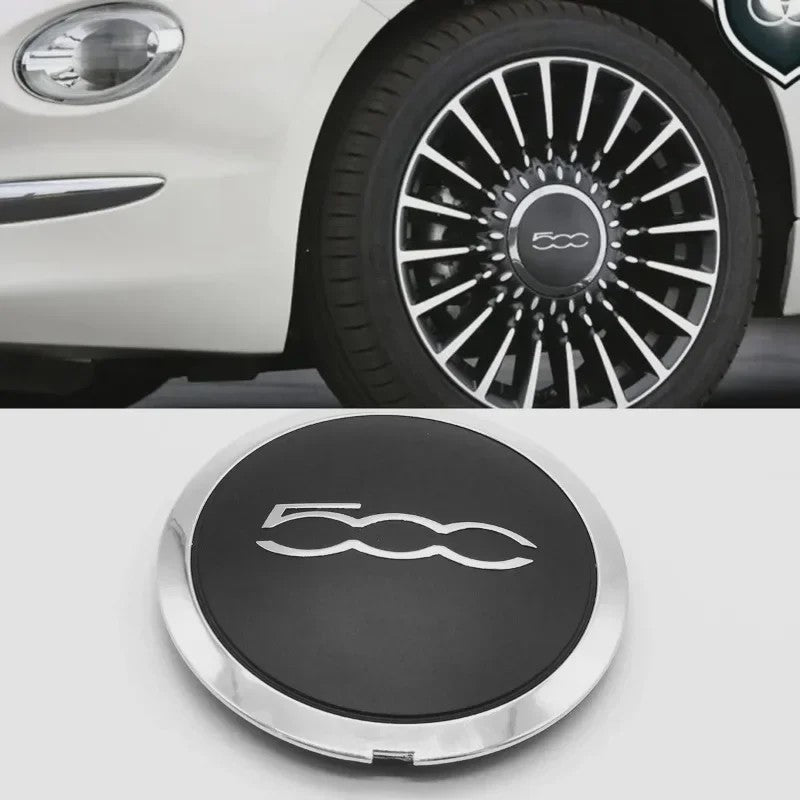 Set Naafdoppen Velgen 500 Logo voor Fiat 500 - 4 Stuks