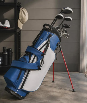 Complete Linkshandige Golfset met Grafiet Shafts en Standbag: 3 Woods, 5 Irons, Putter