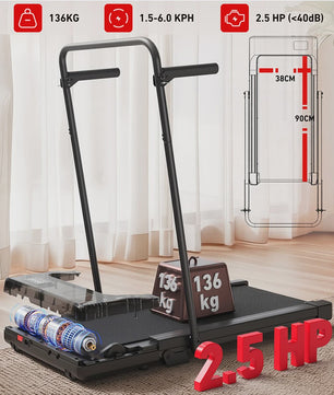 MJWW Opvouwbare Loopband met 6% Incline, 3.8mph/6kph, LCD Scherm & APP Monitoring
